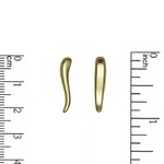 Satin Gold Plated Curved Drop 21x4mm Nickel-Free