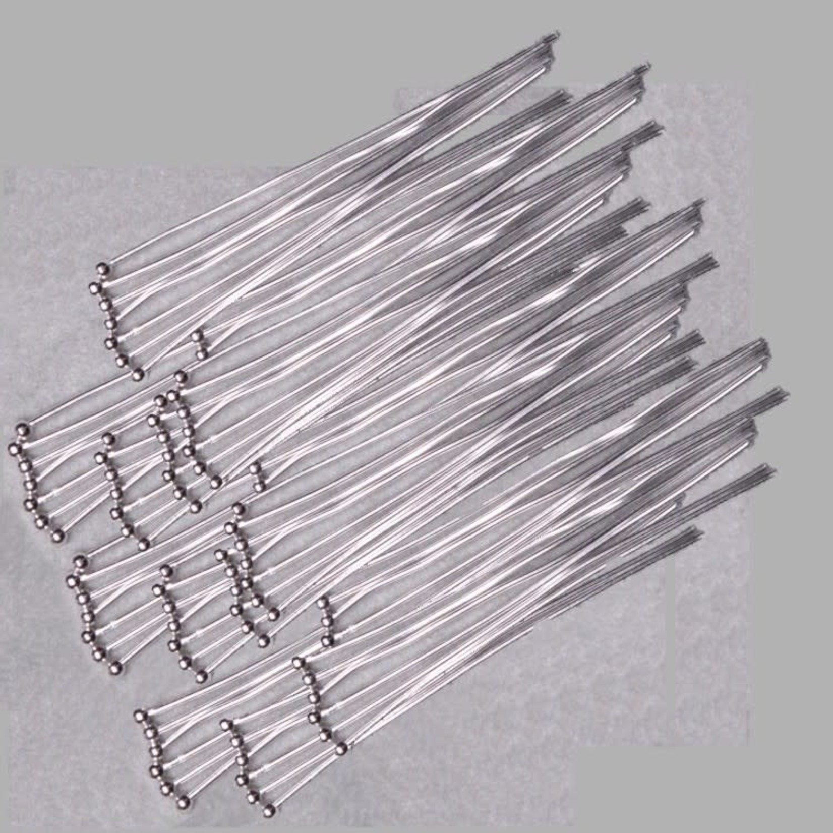 Headpin 20 Ga  2" w/ Ball Nickel-Free Antique Silver Plated - 100 pieces