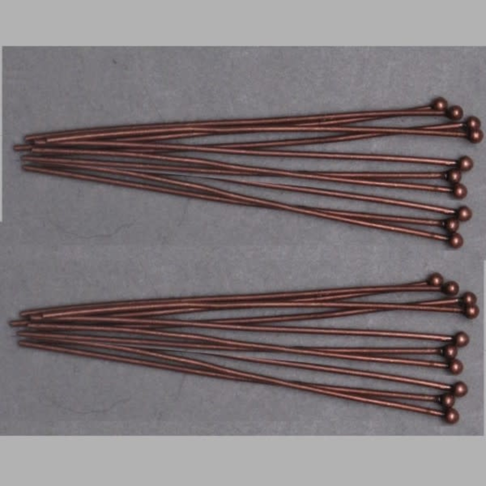 Antique Copper Plated Ballpin 20 Ga  2" Nickel-Free - 20 pieces