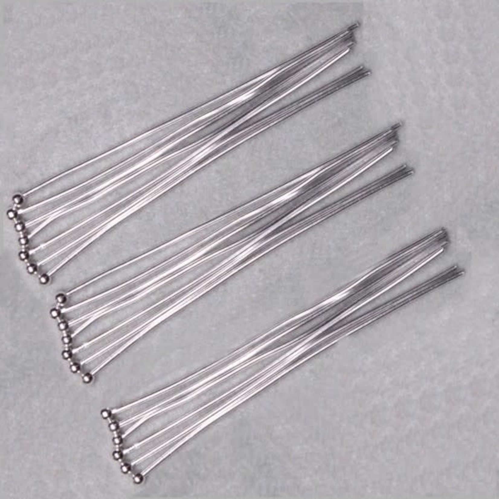 Headpin 20 Ga  2" w/ Ball Nickel-Free Antique Silver Plated  - 20 pieces