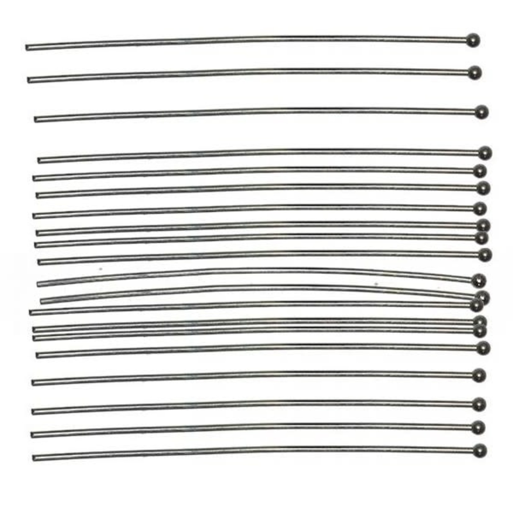 Gun Metal Plated Ball pin 20 Ga  2" Nickel-Free - 20 pieces