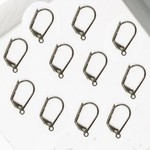 Gunmetal Plated Leverback Earwire Nickel-Free - 10 pieces