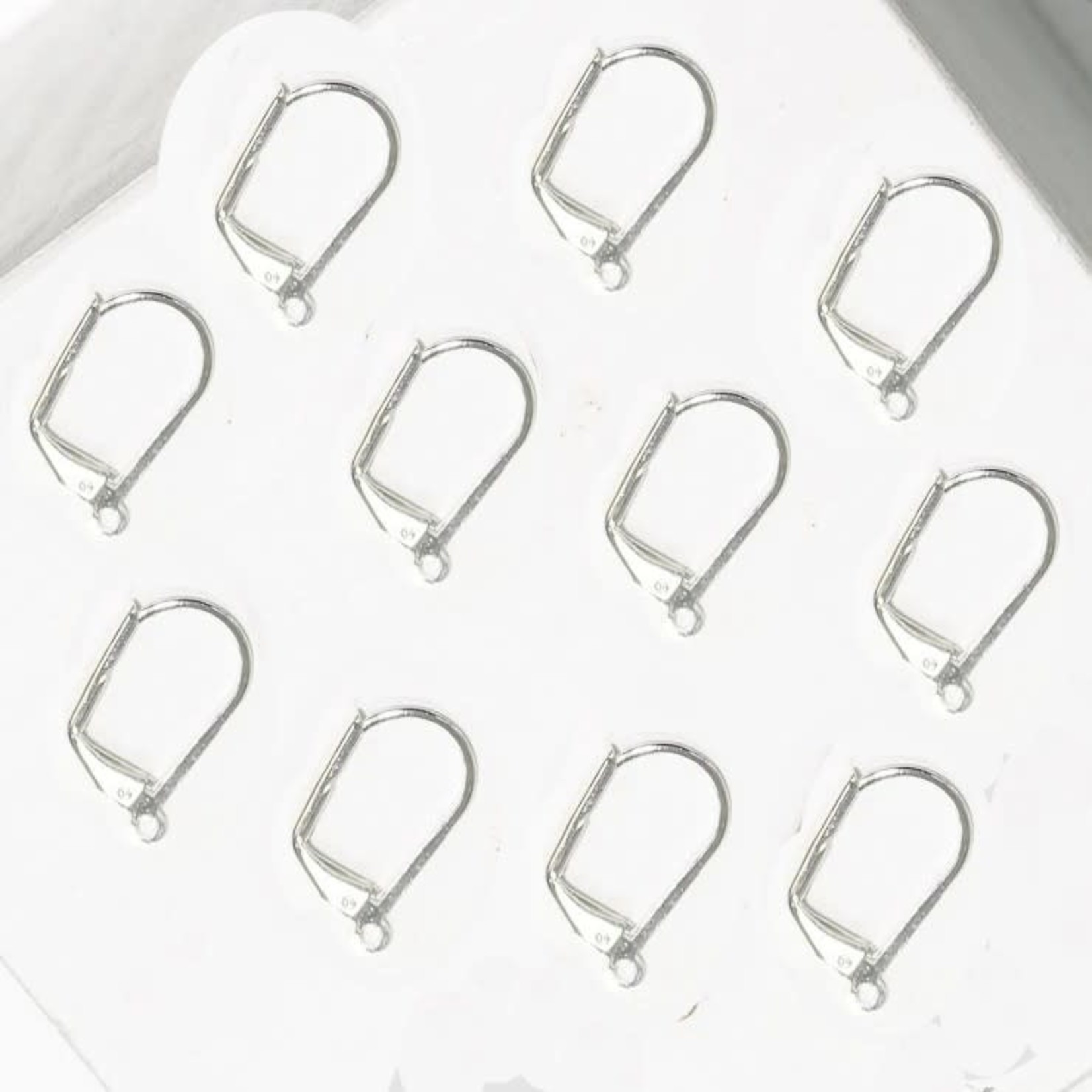 Silver Plated Leverback Earwire Nickel-Free - 10 pieces