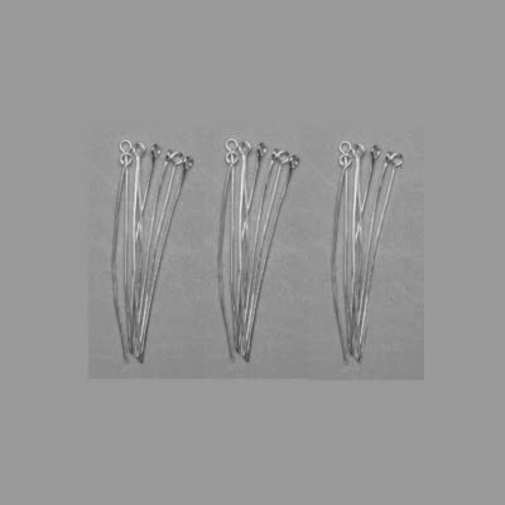 Antique Silver Plated Eyepin 20 Ga  2" Nickel-Free - 20 pieces