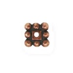 Tierracast Antique Copper Plated Beaded Square Spacer Bead - 10 pieces
