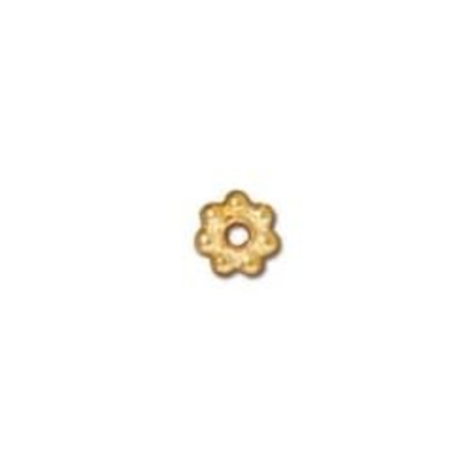 Tierracast Gold Plated 4mm Beaded Daisy Spacer Bead - 50 pieces