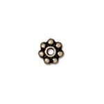 Beaded  4mm Daisy Spacer Bead Brass Oxide Plated - 50 pieces