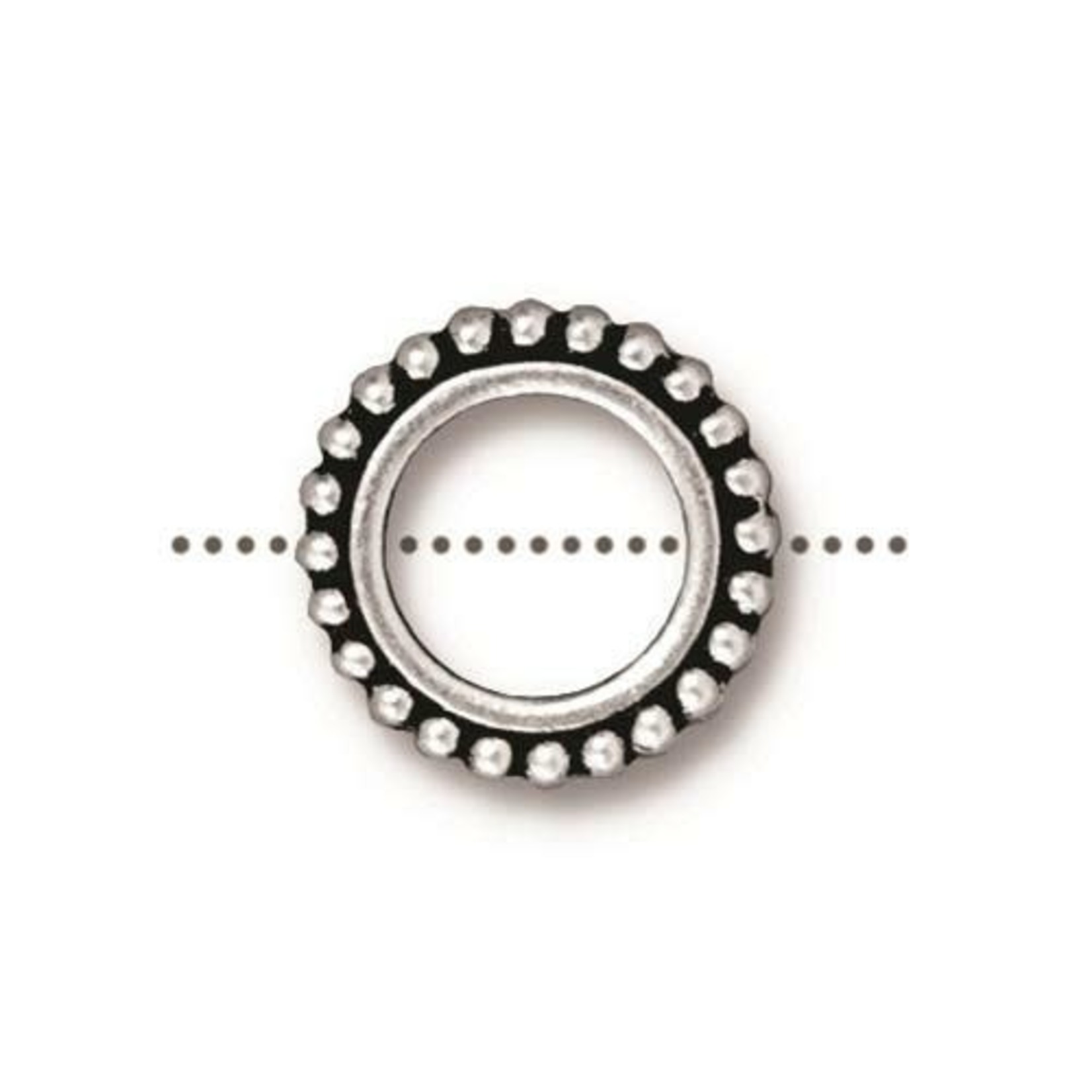 TierraCast Round 8mm Bead Frame - Antique Silver Plated