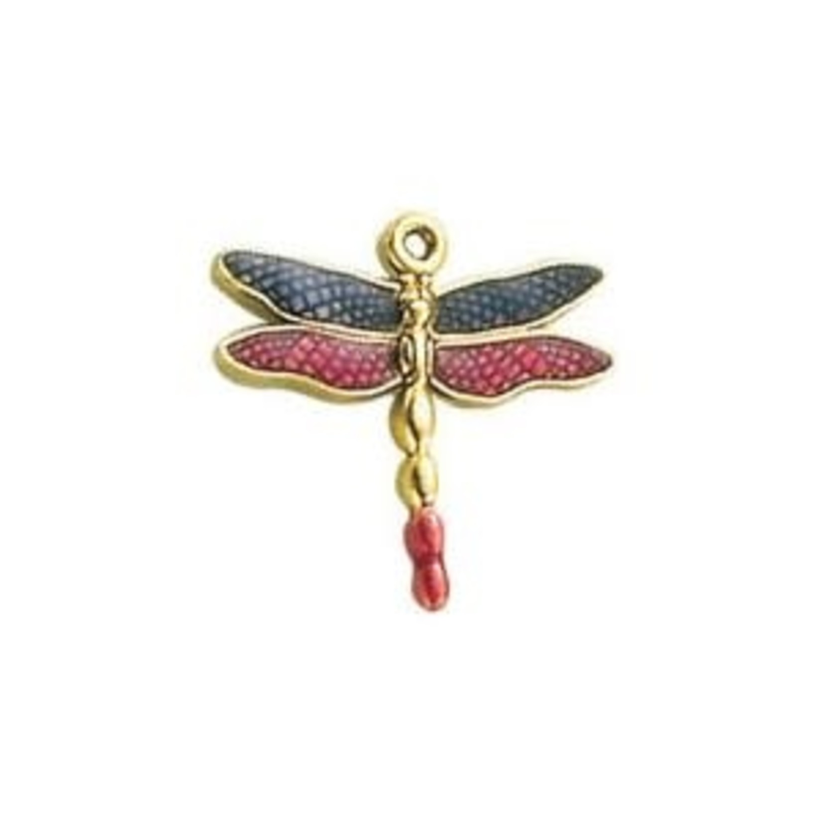Dragonfly Charm - Red and Purple