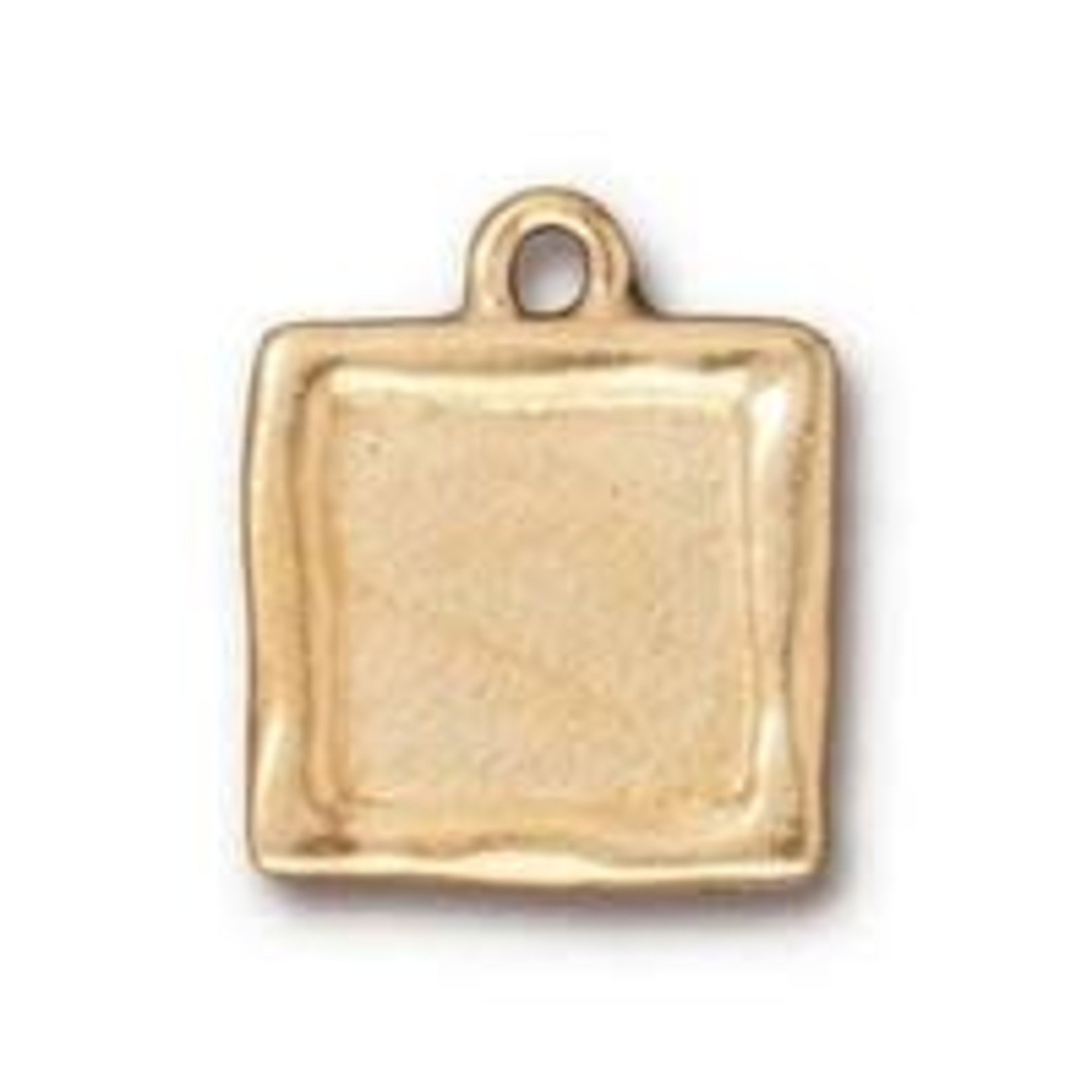 TierraCast Gold Plated 17mm Square Picture Frame Charm