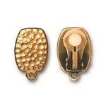 TierraCast Hammered Earring Clip - Gold Plated  - Pair