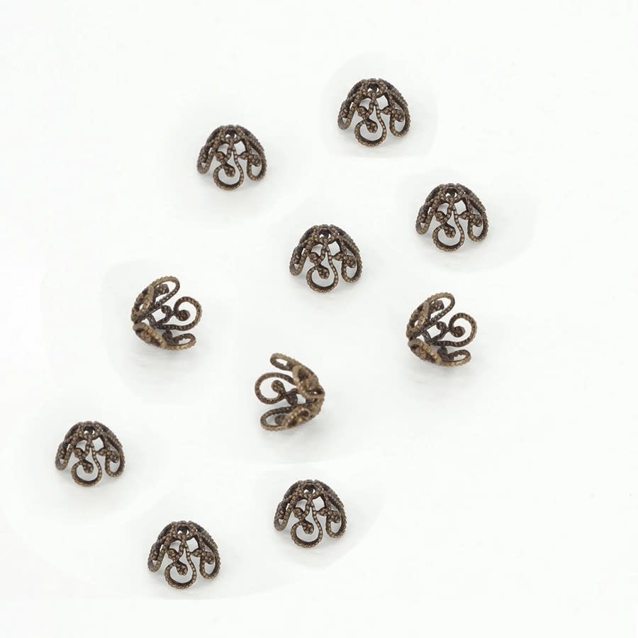 Vintaj Brass Ornate Bead Cap 10 pieces Bead Inspirations