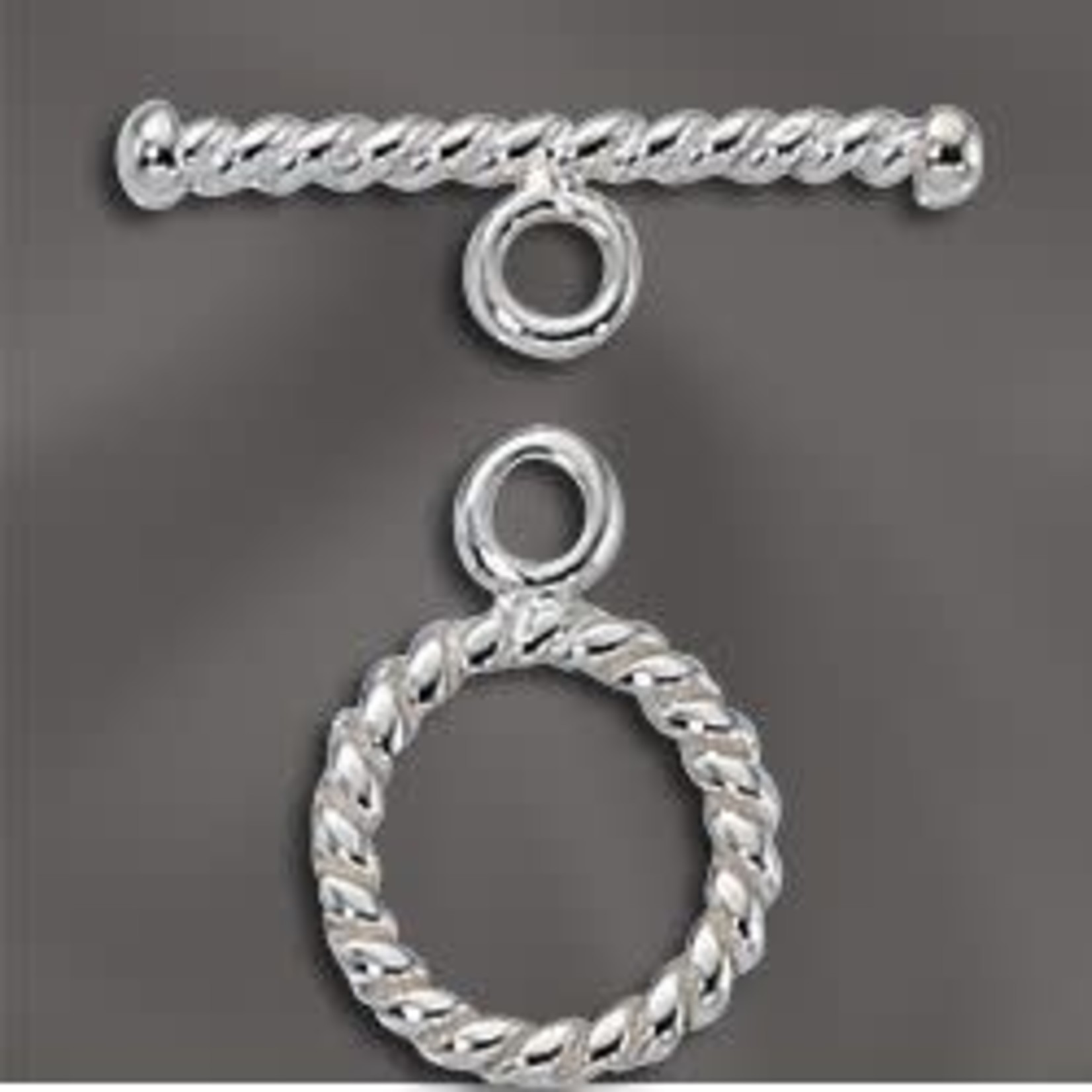 Sterling Silver 11mm Round Twisted Toggle Clasp