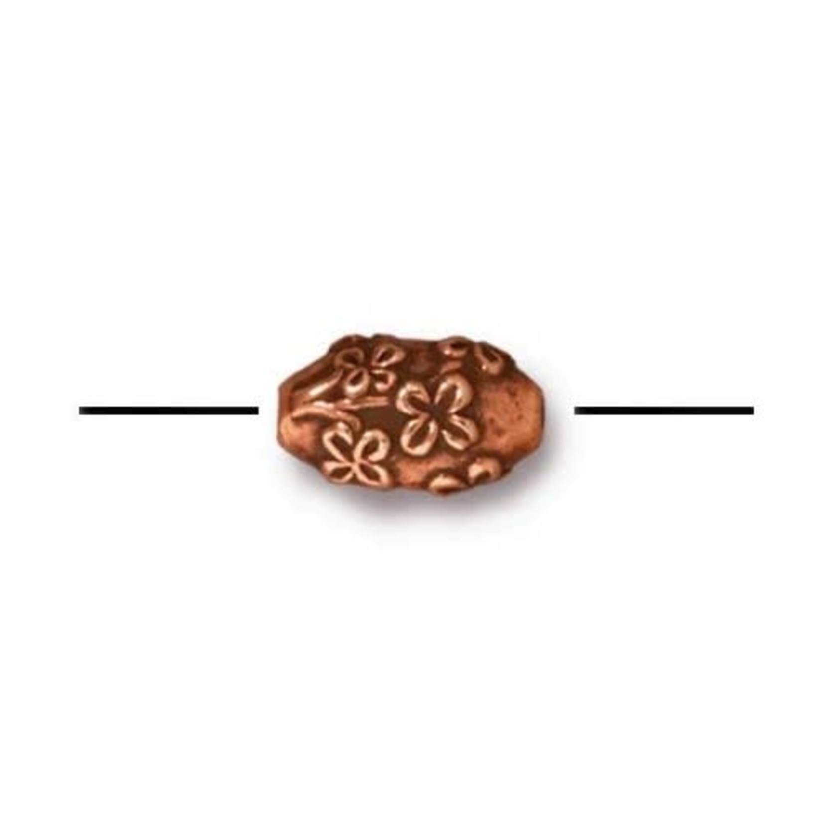 TierraCast Wild Rose Bead Antique Copper Plated
