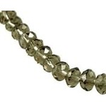 Faceted Glass Rondelle 4x6mm Black Diamond Bead Strand