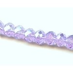 Faceted Glass Rondelle 4x6mm Violet 18 Pieces