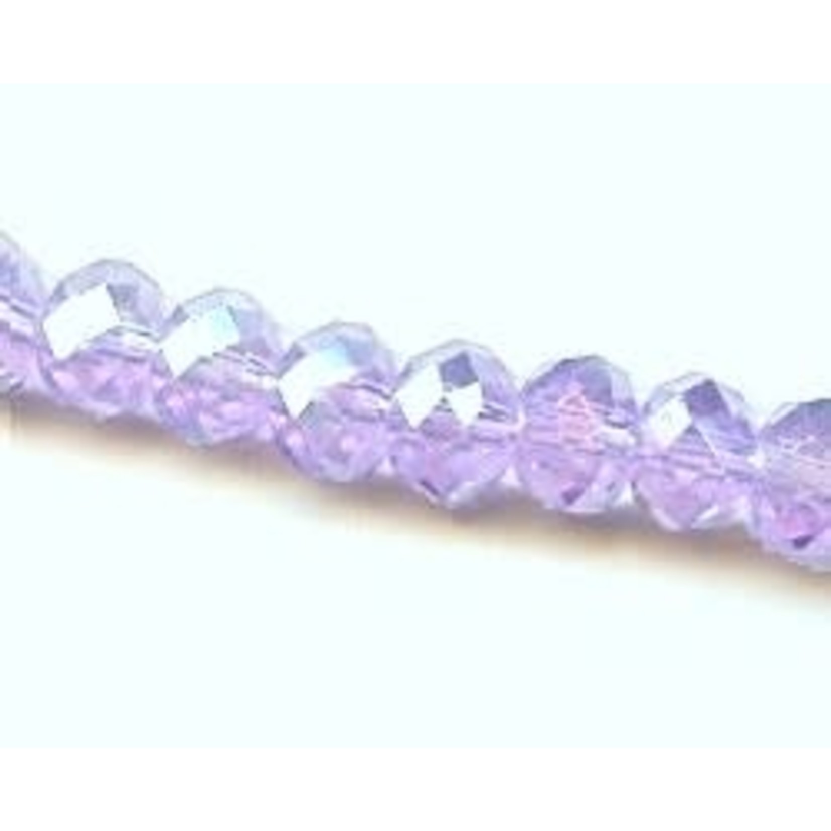 Faceted Glass Rondelle 4x6mm Violet 18 Pieces
