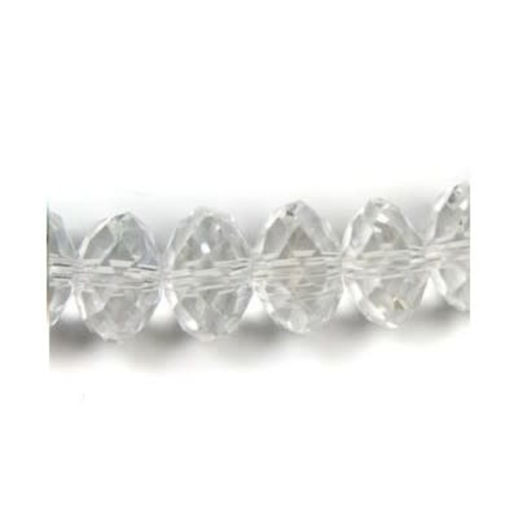 Faceted Glass Rondelle 8x10mm Clear 12 Pieces