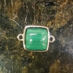 Malachite Silver Bezel 2 Hole Square Link