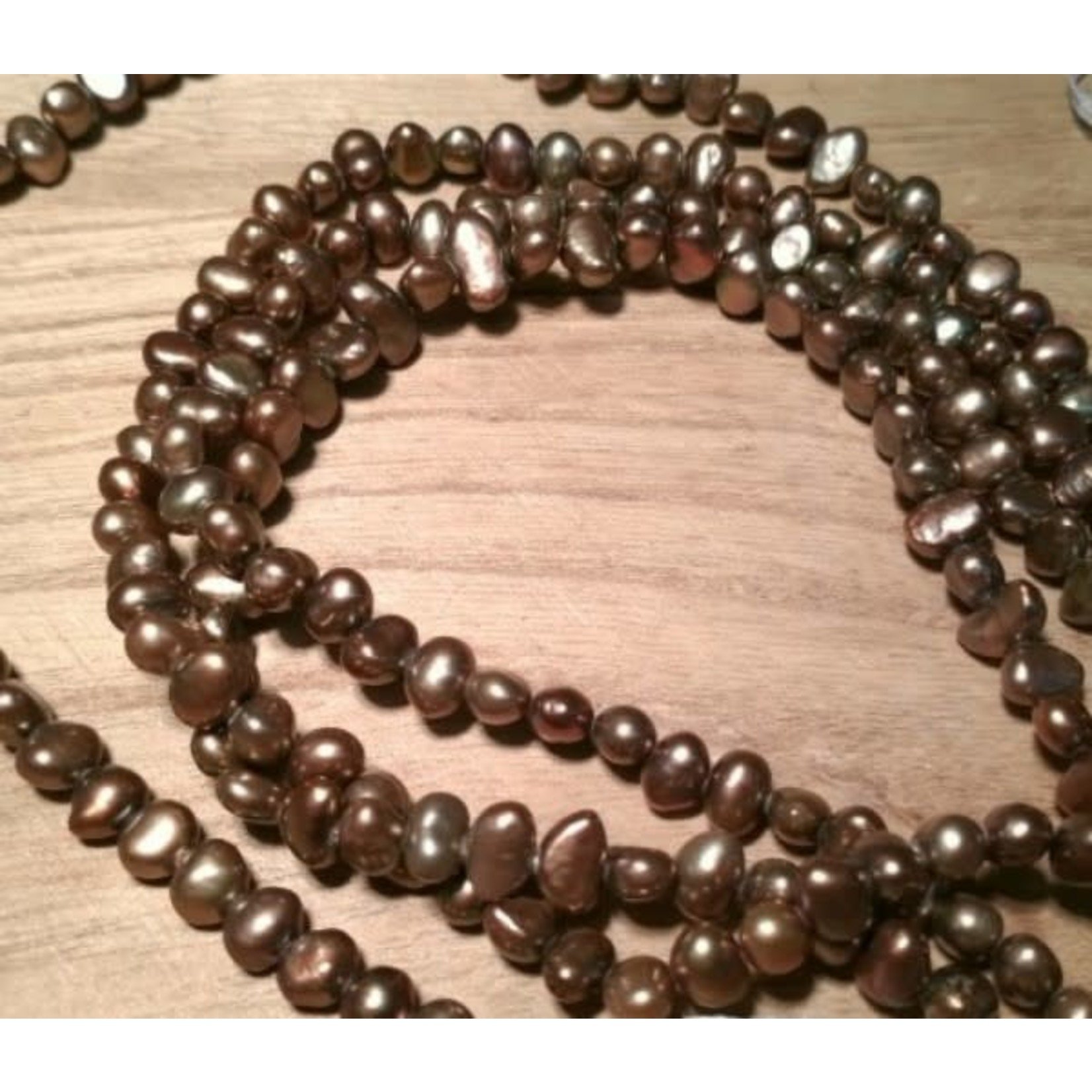Freshwater Pearl strand -  4-5mm Gold Brown