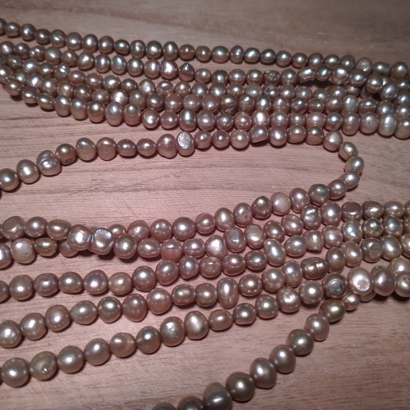 Freshwater Pearl strand -  Round 5-6mm Sage