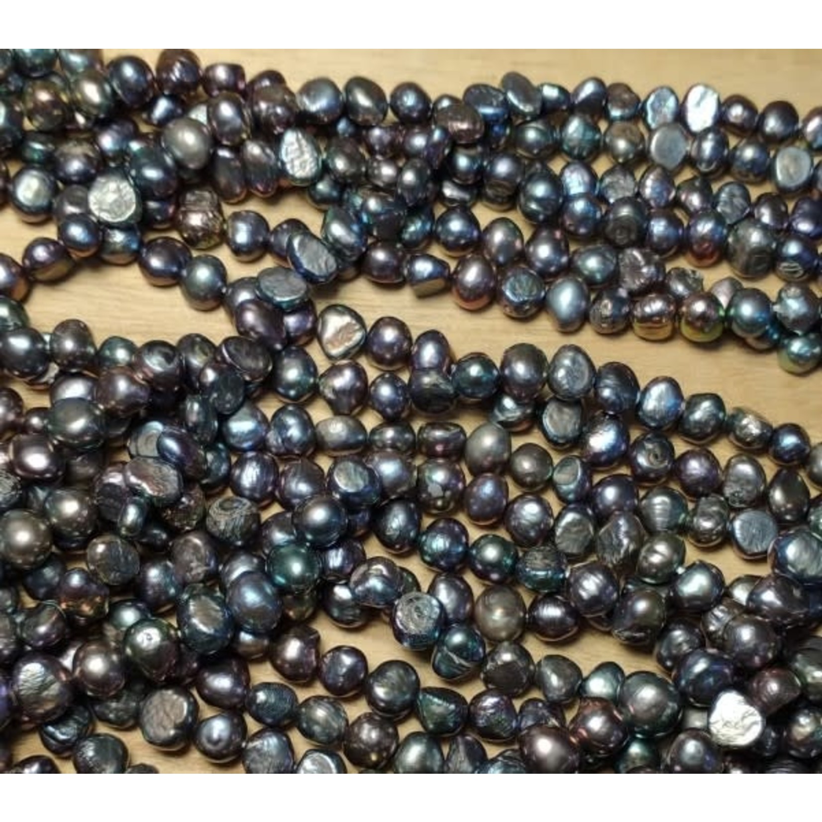 Freshwater Pearl Strand - 6mm Round - Peacock
