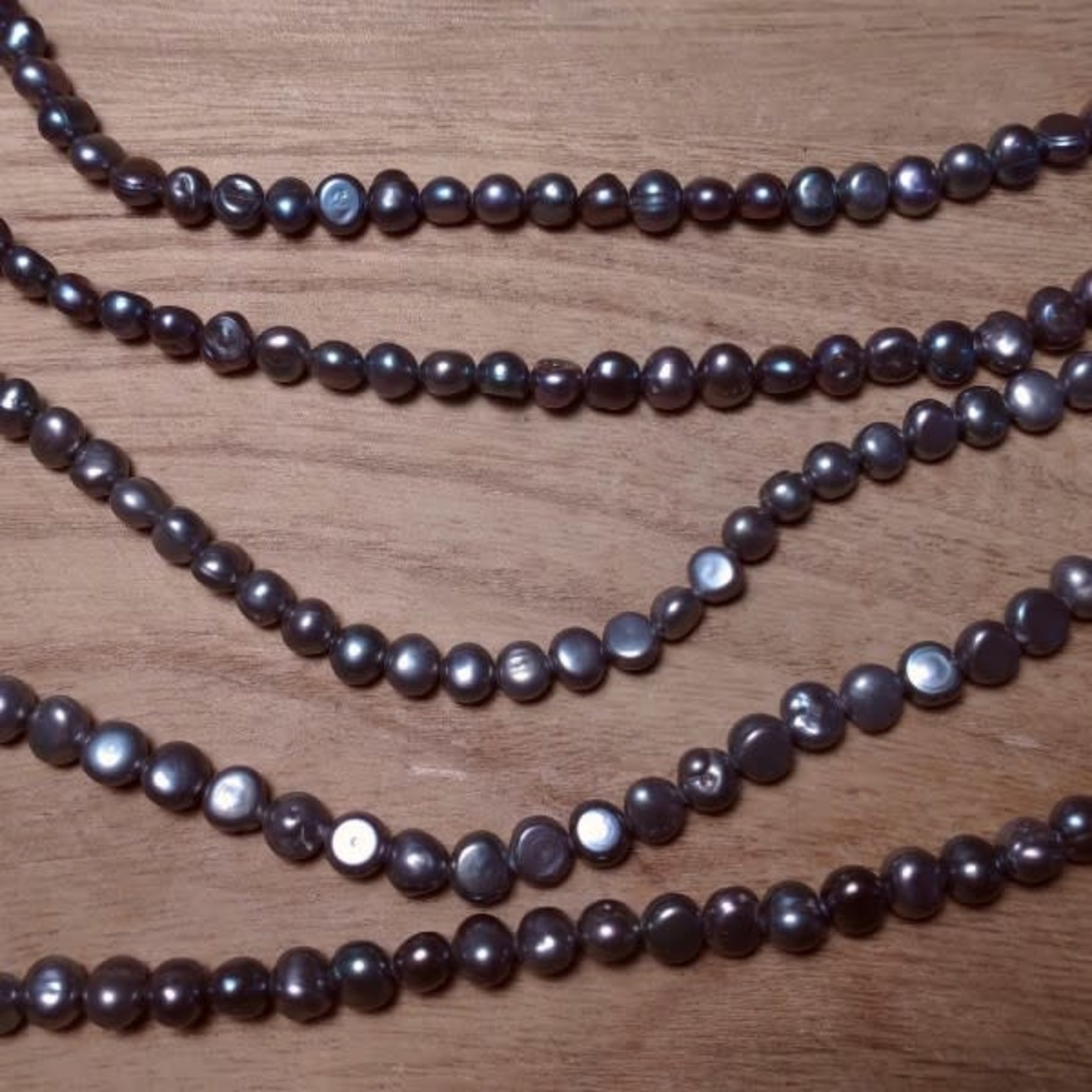 Freshwater Pearl strand -  7-8mm Peacock