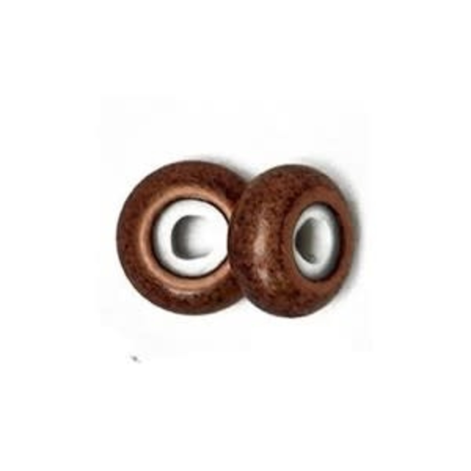 String-On Clasp 4mm Hole Round 8x5mm Nickel-Free Antique Copper Plated