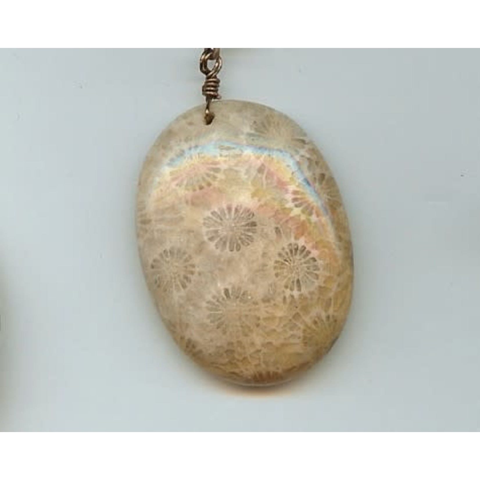 Petoskey Oval Pendant with Silver Bail
