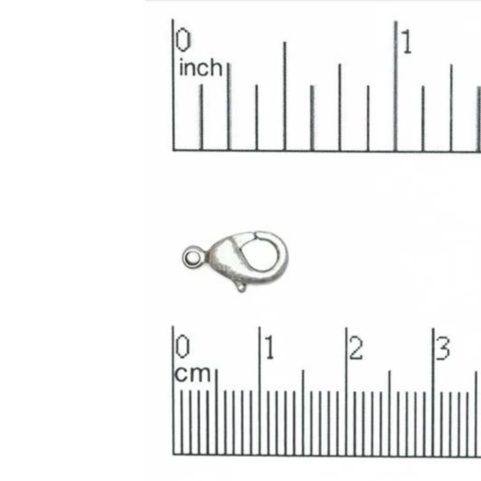 Lobster Clasp 12x7mm Nickel-Free Antique Silver Plated - 20 pieces
