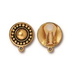 TierraCast Tierracast Antique Gold Plated Beaded Earring Clip - Pair