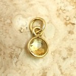 Citrine Bezel Drop 6mm - 1  hole