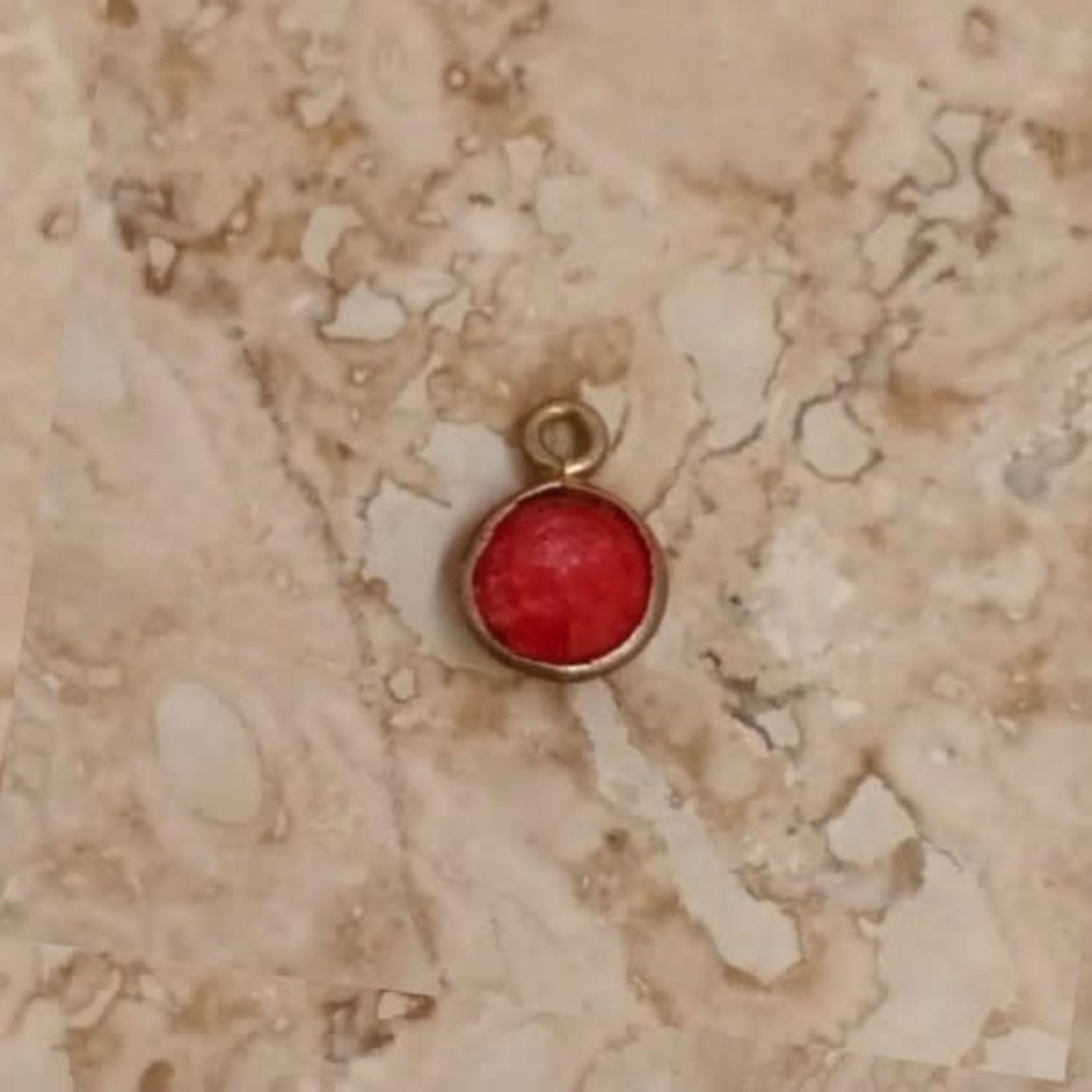 Ruby Gold Bezel 6mm Drop