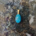 Apatite Teardrop Pendant 10mm with Gold Bail