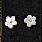 Earrings- White Mother of Pearl Flower Post