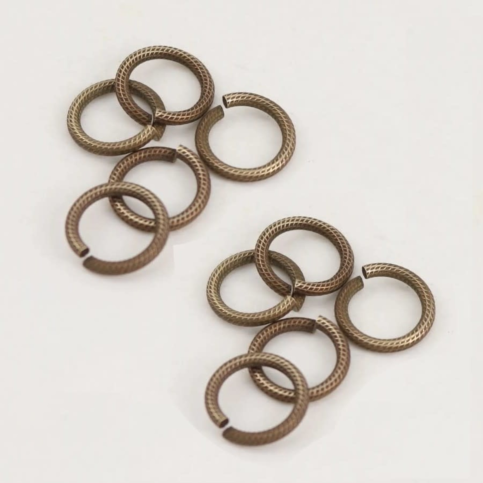 Vintaj Vintaj Brass 11.25mm Rib Cage Open Jump Ring -  10 Pieces