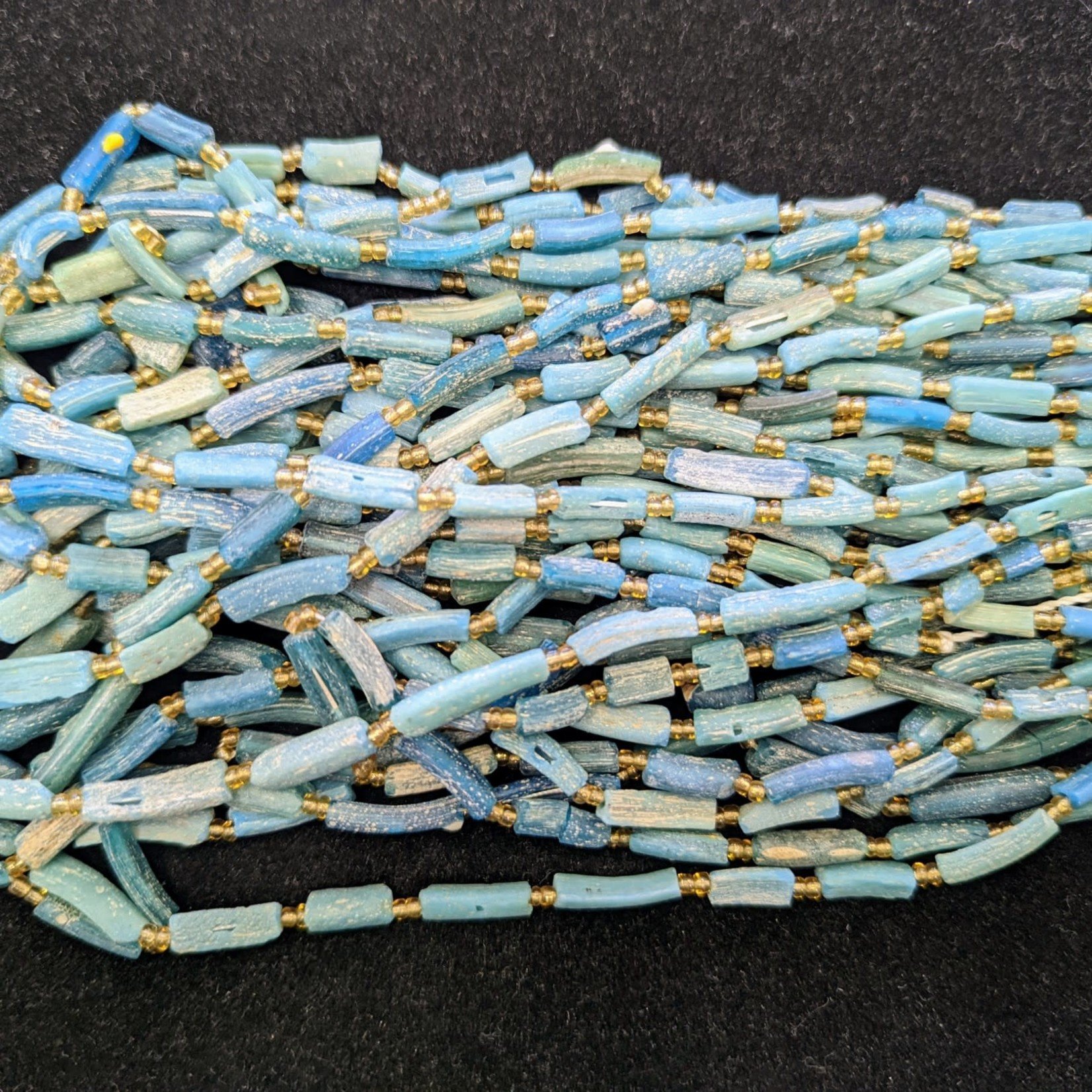 Ancient Glass Bead Strand - Light Blue