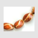 Glazed Clay Bead Twist 15x10mm Orange