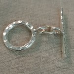Thai Silver Toggle Clasp Set 10mm Hammered