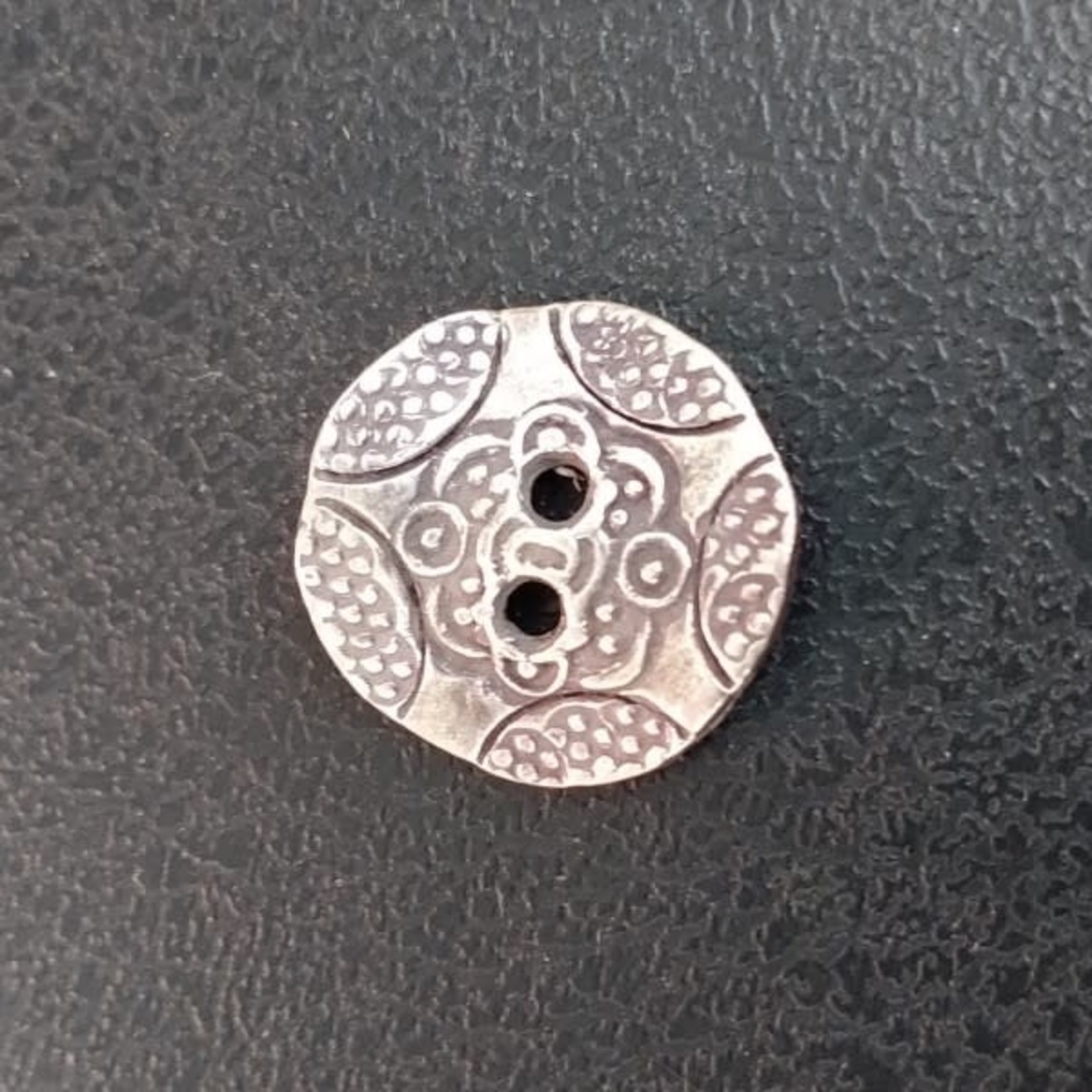 Thai Silver Button 14mm Dotted 2 Hole