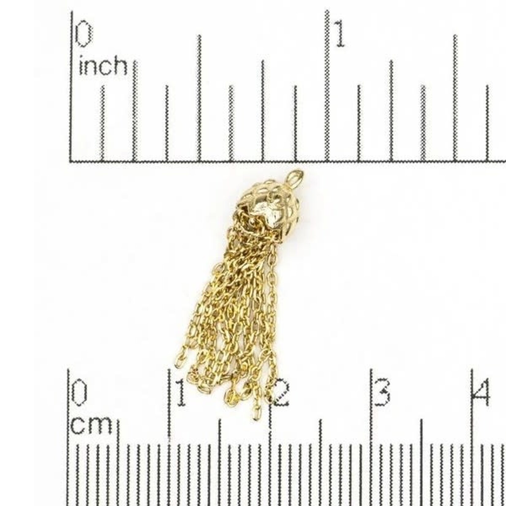 Gold Plated Chain Tassel w/6mm Ball Nickel-Free