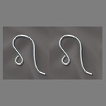 Sterling Silver Earwire Plain Round - Pair
