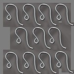 Sterling Silver Earwire Plain Round - 10 Pieces