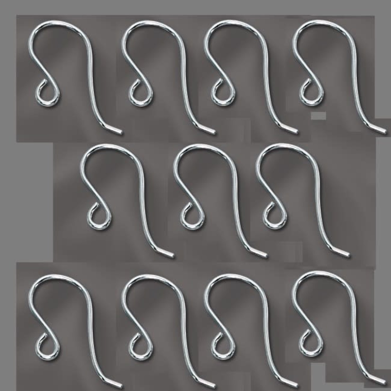 Sterling Silver Earwire Plain Round - 10 Pieces