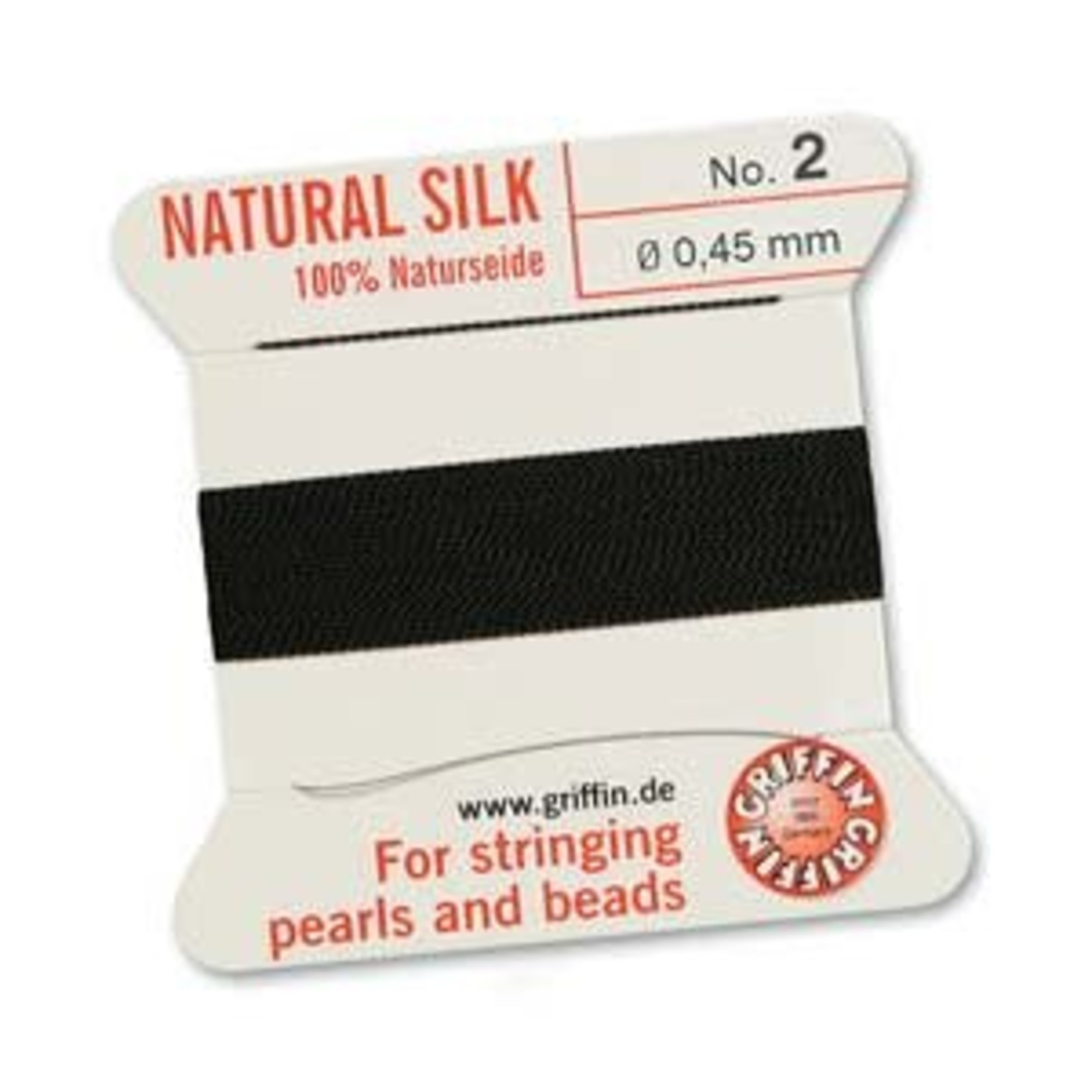 Griffin Griffin Silk Bead Cord Black Size 02