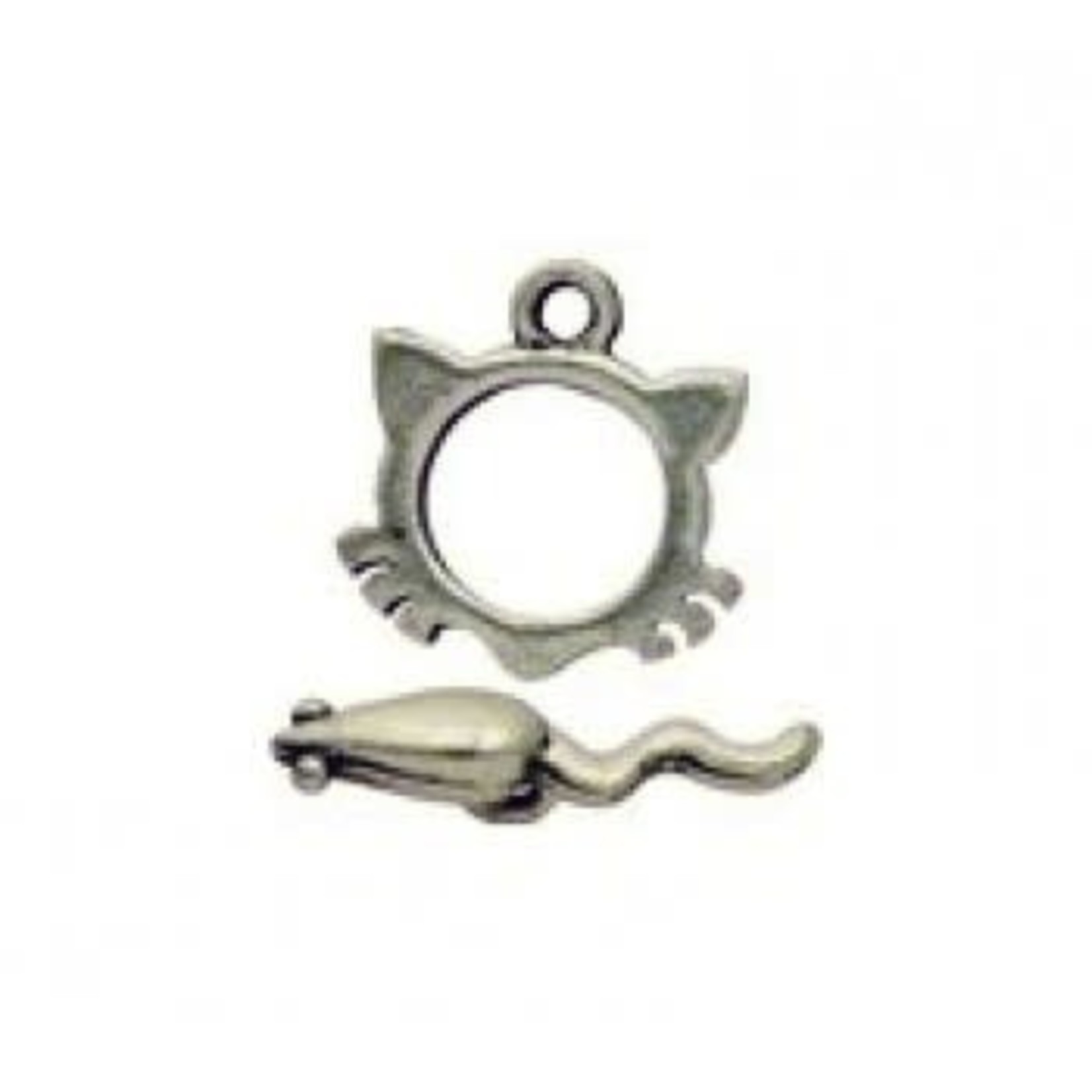 Cat & Mouse Pewter Toggle Clasp Set