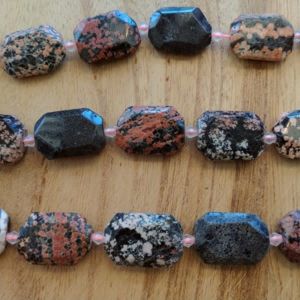 Red Snowflake Jasper Rectangle Bead Strand Bead Inspirations