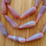 Etched Agate 40x12mm Teardrop Bead Strand