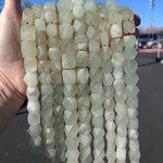 Afghan Matte Faceted Rectangle Jade Bead Strand