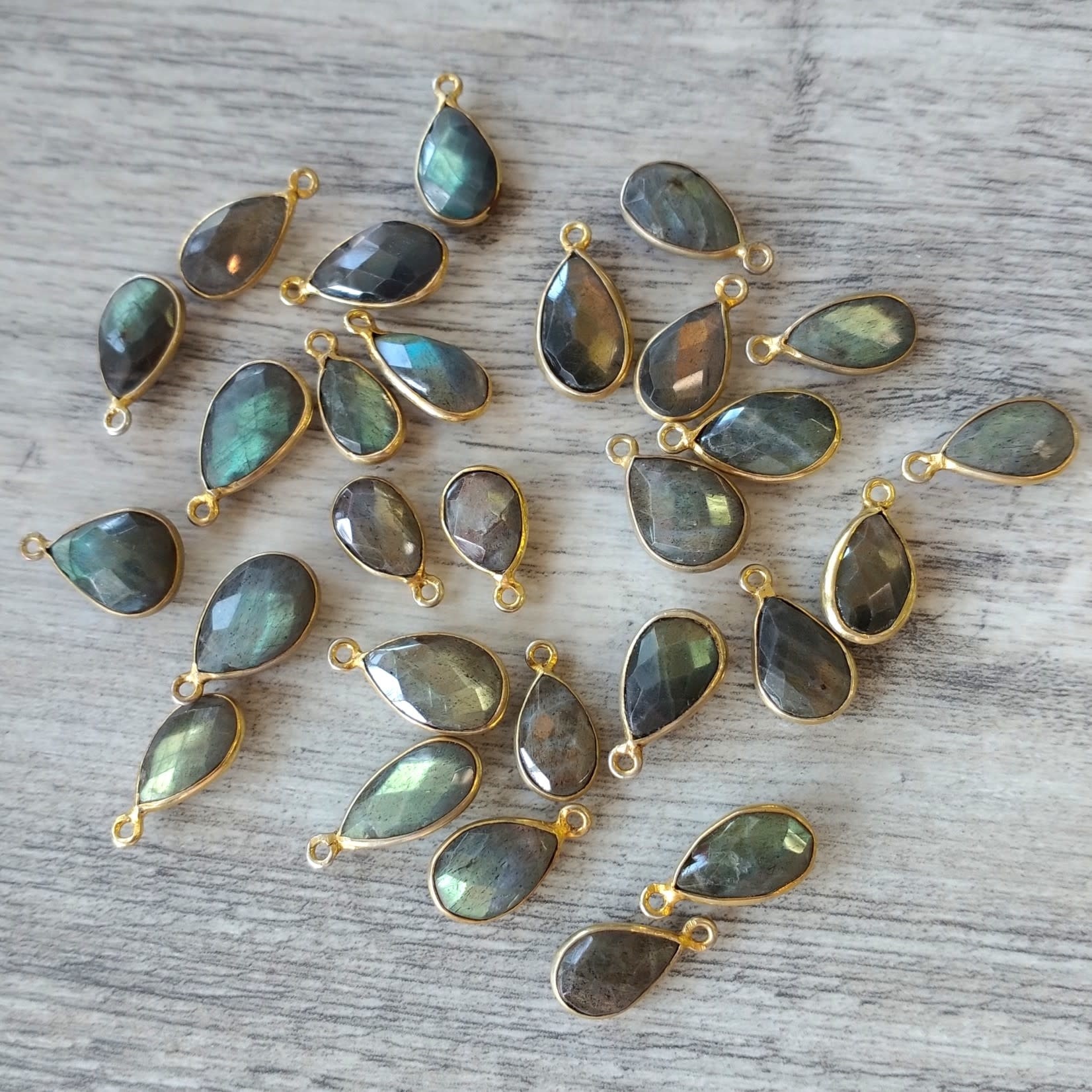 Labradorite Gold Bezel Teardrop